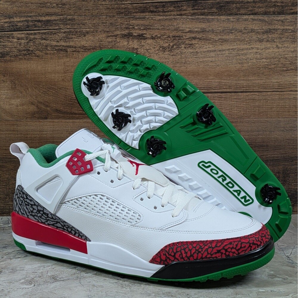 Nike Air Jordan Spizike Low OG Men's 16 White Red Green Golf Shoes HQ4365-100